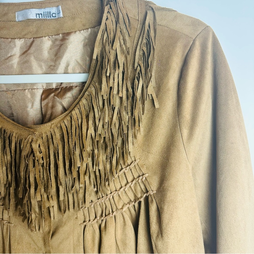 Miilla Women Large Fringe Western Jacket‎ Brushed  Pintuck Lightweight.A16 - Picture 3 of 8